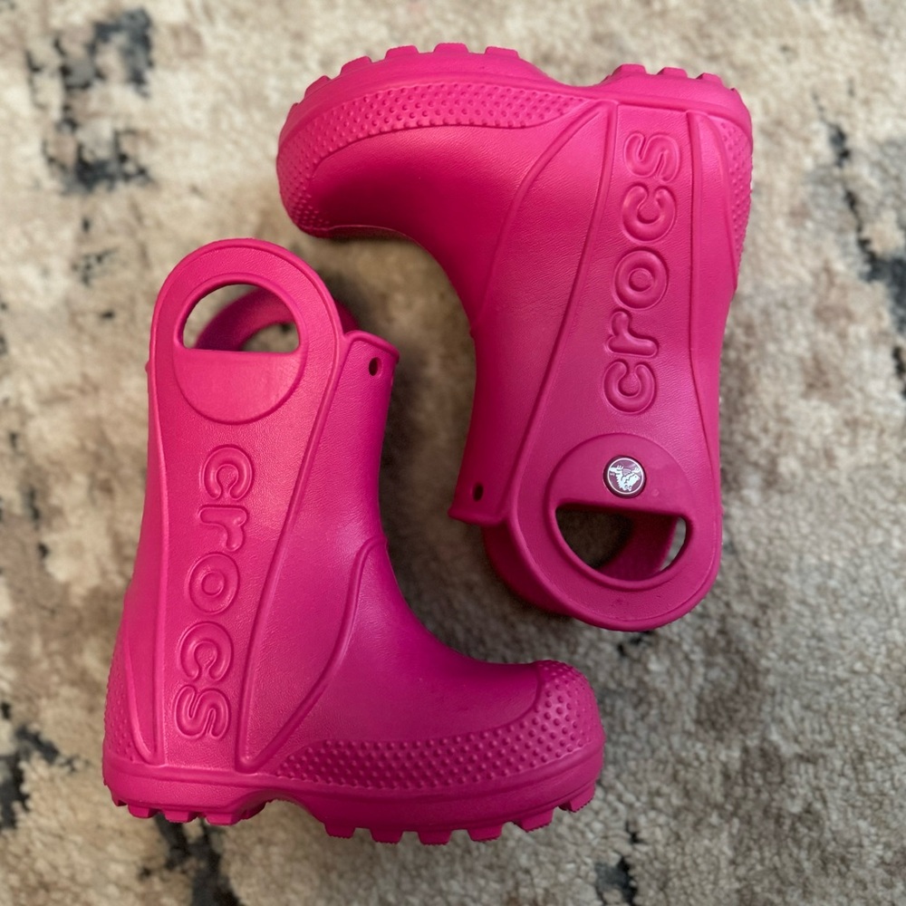 Hot Pink CROCS Toddler Size c6 Rain Boots